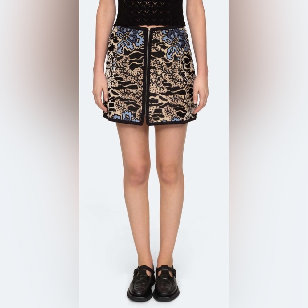 Sea New York Black and Blue Mini Skirt